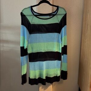 525 America open knit Multicolor Striped Sweater XL